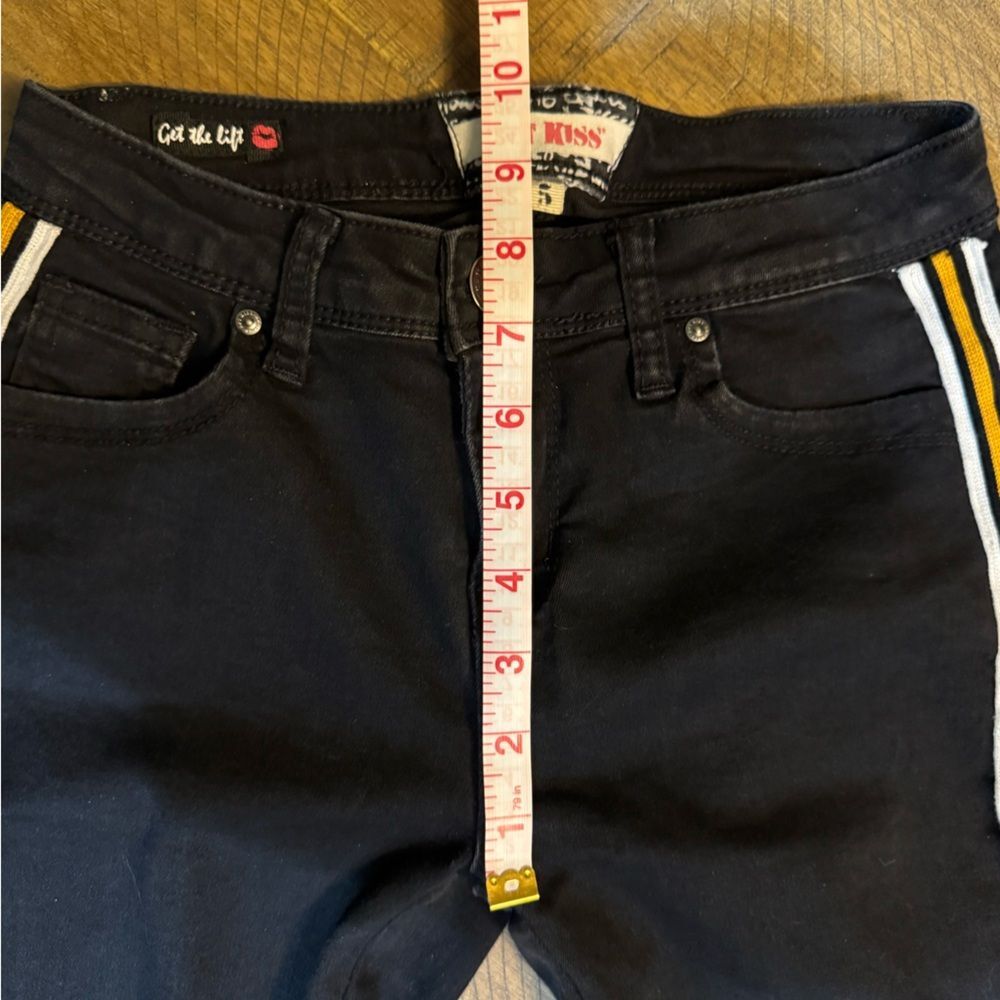 Hot Kiss “Get The Lift” Jeggings With Yellow And White Side Racing Stripe - Picture 5 of 10
